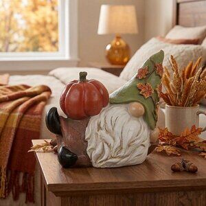 Pumpkin Gnome Figurine Home Autumn Fall Harvest Decoration Thanksgiving Gift